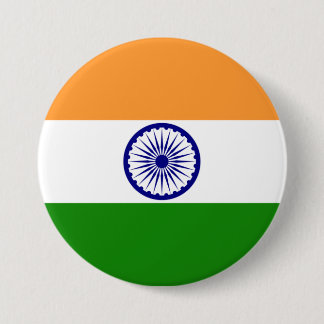 Badge Rond 7,6 Cm Bouton Drapeau de conception Inde