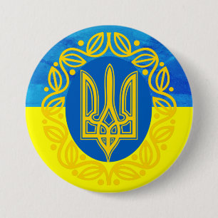 Badge Rond 7,6 Cm Bouton drapeau ukrainien