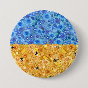 Badge Rond 7,6 Cm Bouton drapeau ukrainien