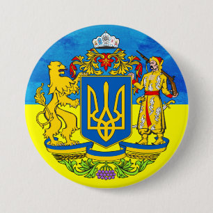 Badge Rond 7,6 Cm Bouton drapeau ukrainien