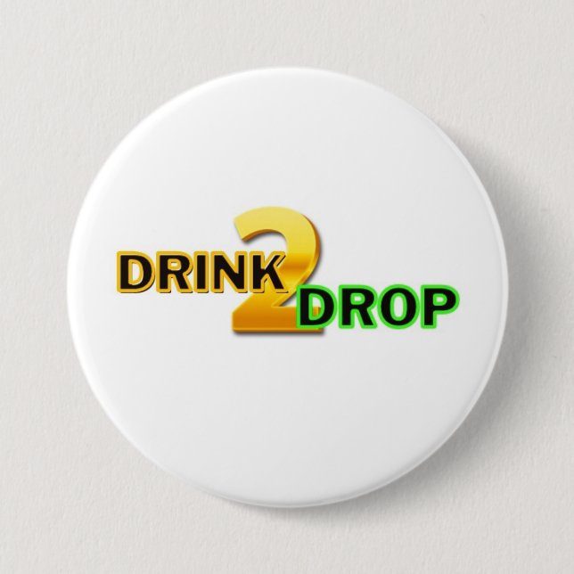 Badge Rond 7,6 Cm Bouton Drink2Drop (Devant)