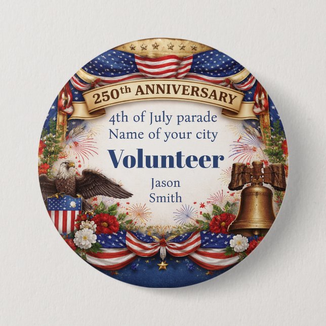 Badge Rond 7,6 Cm Bouton du 250e anniversaire (Devant)