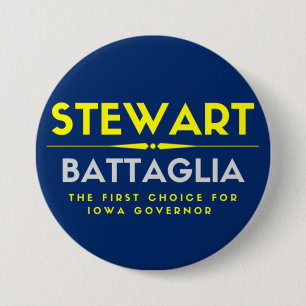 Badge Rond 7,6 Cm Bouton du gouverneur de l'Iowa, Rick Stewart