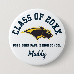 Badge Rond 7,6 Cm Bouton du Pape Jean Paul Ii Lycée Logo personnalis