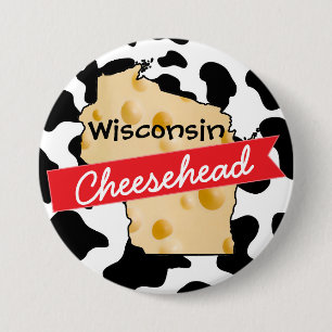 Badge Rond 7,6 Cm Bouton du Wisconsin Cheesehead