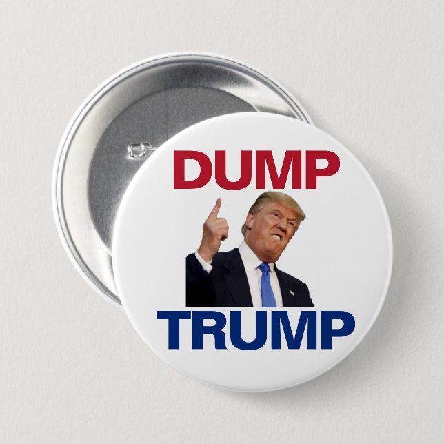 Badge Rond 7,6 Cm Bouton DUMP TRUMP (Devant & derrière)