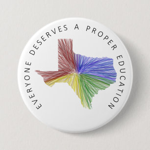 Badge Rond 7,6 Cm Bouton Éducation du Texas