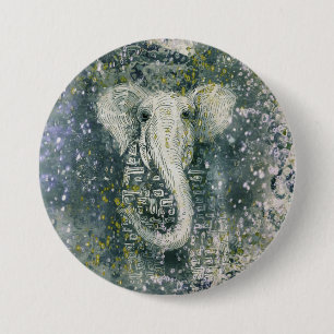 Badge Rond 7,6 Cm bouton éléphant