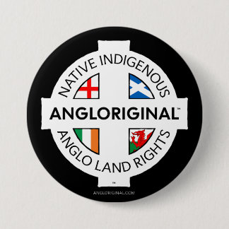 Badge Rond 7,6 Cm Bouton épinglé Angloriginal™ 4 Nations Droits fonc