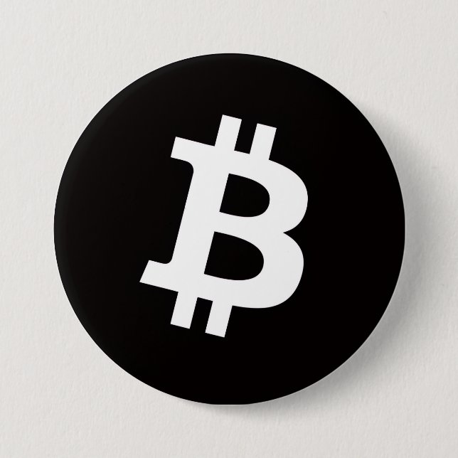 Badge Rond 7,6 Cm Bouton épinglé Bitcoin (Grand) (Devant)