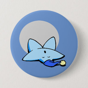 Badge Rond 7,6 Cm Bouton étoile bleu dormant