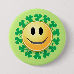 Badge Rond 7,6 Cm Bouton Face Shamrock St. Patricks Day
