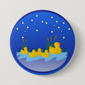 Badge Rond 7,6 Cm Bouton Famille de Canards