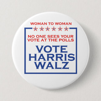 Badge Rond 7,6 Cm Bouton Femme À Femme Voter Harris Walz 3"