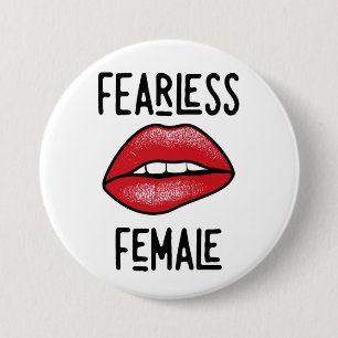 Badge Rond 7,6 Cm Bouton Femme sans peur