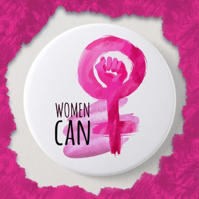 Badge Rond 7,6 Cm Bouton Femmes capables de Solidarité (Créateur téléchargé)