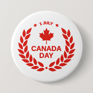 Badge Rond 7,6 Cm Bouton Fête du Canada