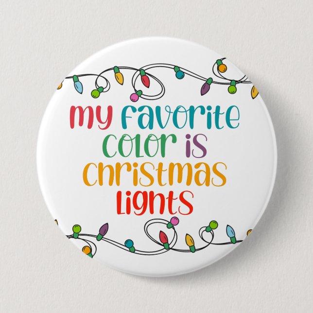 Badge Rond 7,6 Cm Bouton Feux de Noël (Devant)