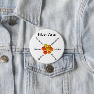 Badge Rond 7,6 Cm Bouton - Fibre Arts