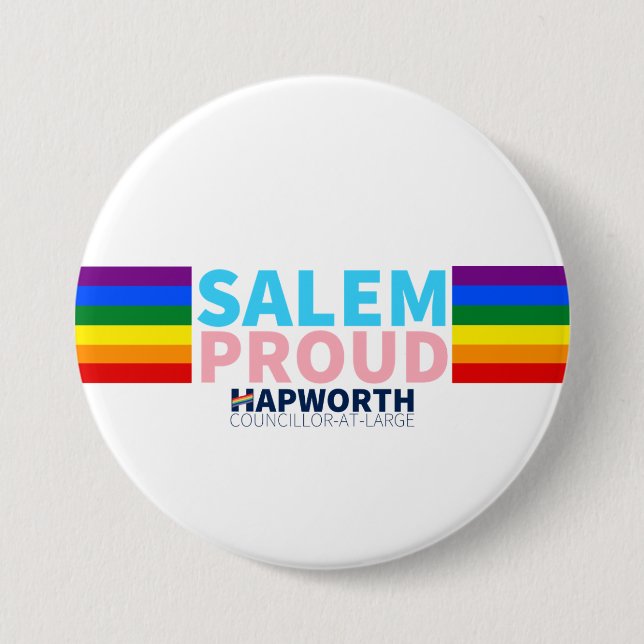 BADGE ROND 7,6 CM BOUTON FIER DE SALEM (Devant)