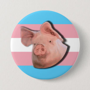 Badge Rond 7,6 Cm Bouton Fierté de Trans Pig