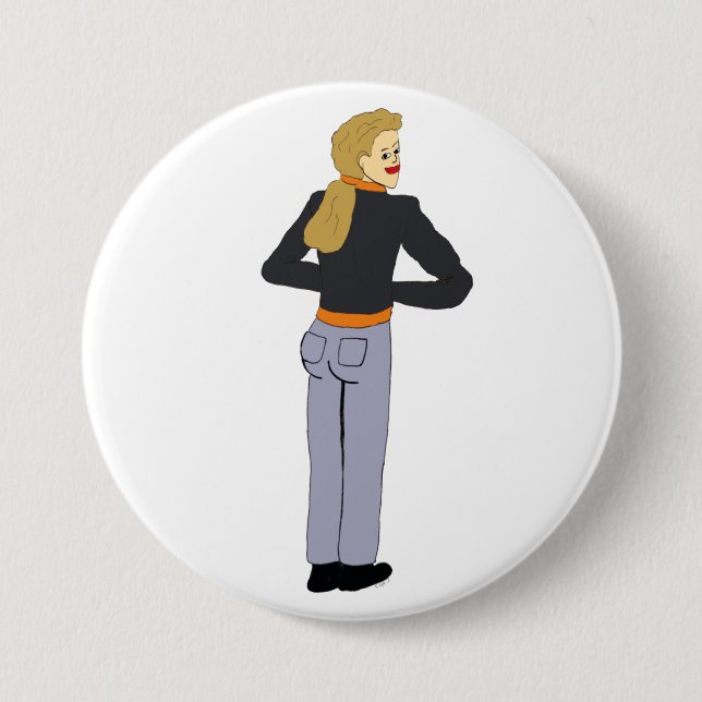 Badge Rond 7,6 Cm bouton fille (Devant)