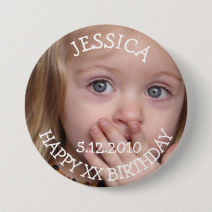 Badge Rond 7,6 Cm Bouton Fille d'anniversaire