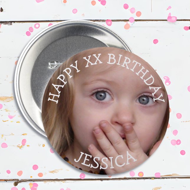Badge Rond 7,6 Cm Bouton Fille d'anniversaire personnalisé (Créateur téléchargé)