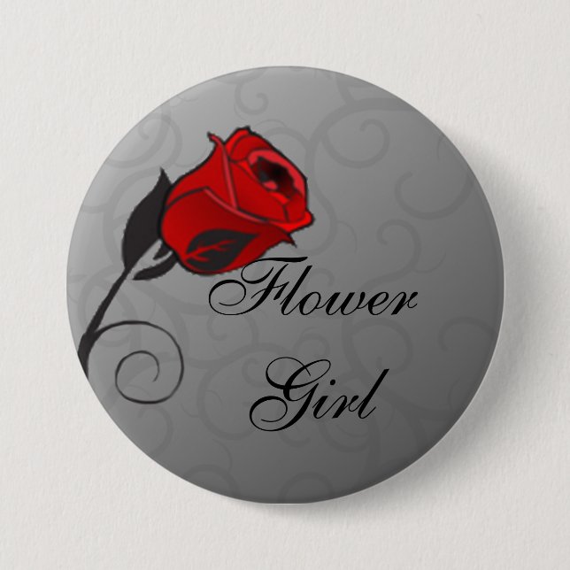 Badge Rond 7,6 Cm Bouton Fleur Rose enchantée (Devant)