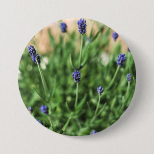 Badge Rond 7,6 Cm Bouton Fleurs violettes