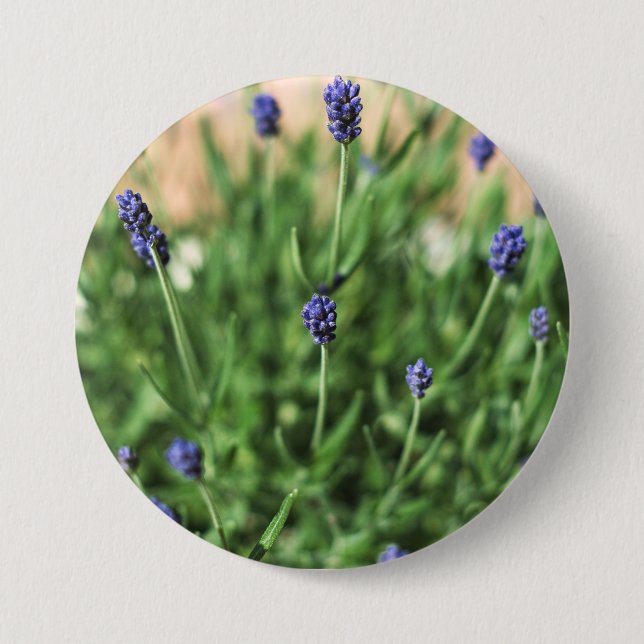 Badge Rond 7,6 Cm Bouton Fleurs violettes (Devant)