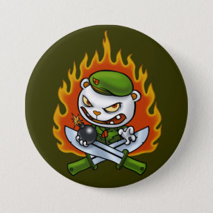 Badge Rond 7,6 Cm Bouton Flippy de tatouage de flamme