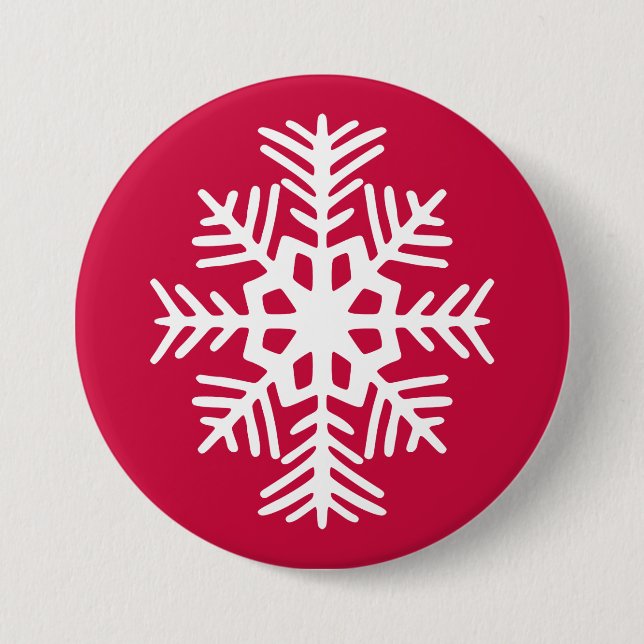 Badge Rond 7,6 Cm Bouton Flocon de neige (Devant)