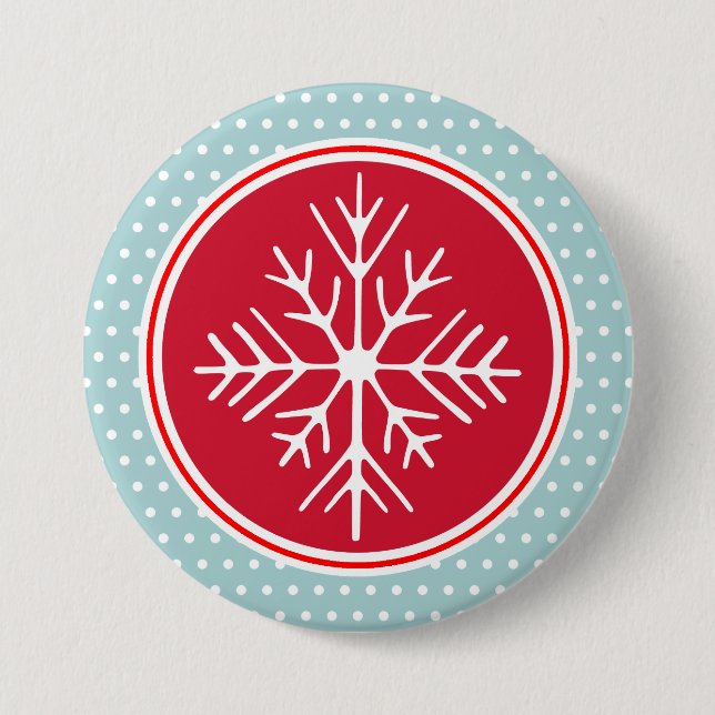 Badge Rond 7,6 Cm Bouton Flocon de neige (Devant)
