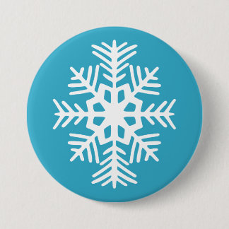 Badge Rond 7,6 Cm Bouton Flocon de Neige