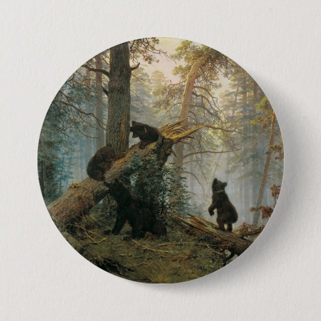 Badge Rond 7,6 Cm Bouton Forêt de Chiskine (Devant)