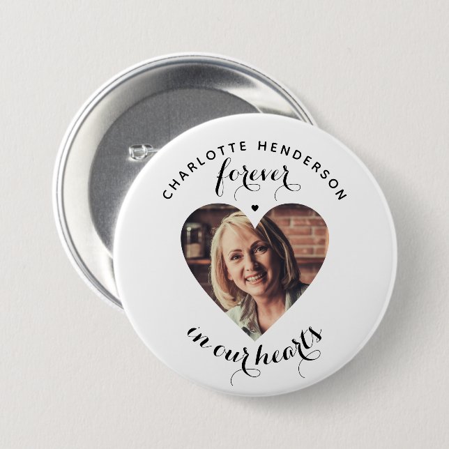 Badge Rond 7,6 Cm Bouton 'Forever In Our Heart' (Devant & derrière)
