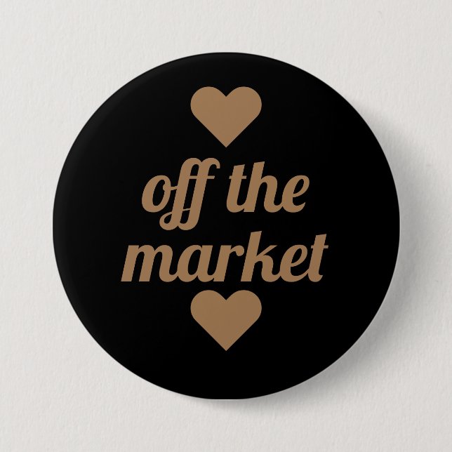 Badge Rond 7,6 Cm Bouton Gold Script off the market (Devant)