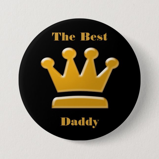 Badge Rond 7,6 Cm Bouton Golden Best Daddy (Devant)