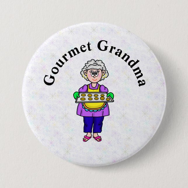 Badge Rond 7,6 Cm Bouton Grand-mère gourmet (Devant)