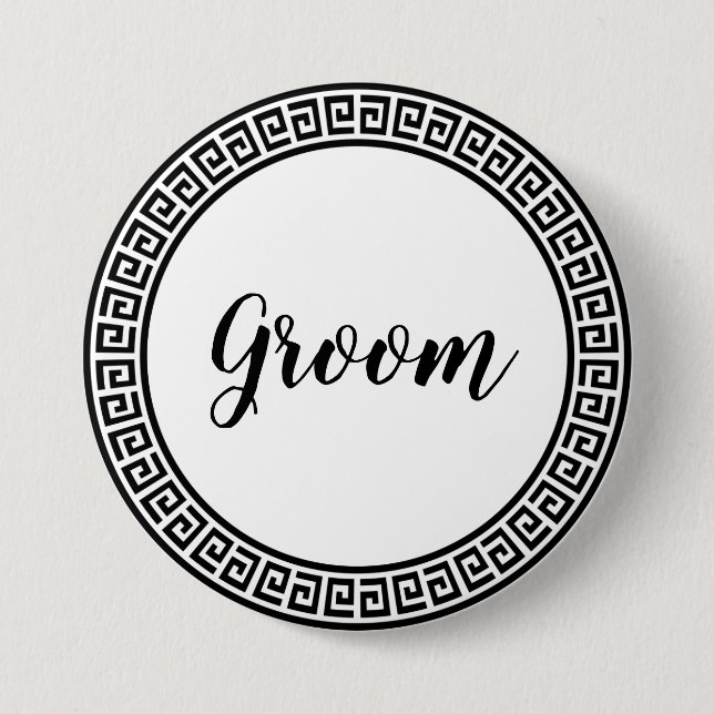 Badge Rond 7,6 Cm Bouton Groom (Devant)