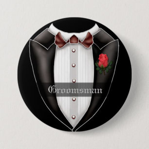 Badge Rond 7,6 Cm Bouton Groomsman Wedding Party