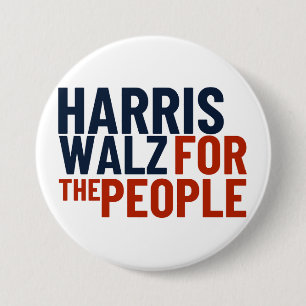 Badge Rond 7,6 Cm Bouton Harris/Walz For the People