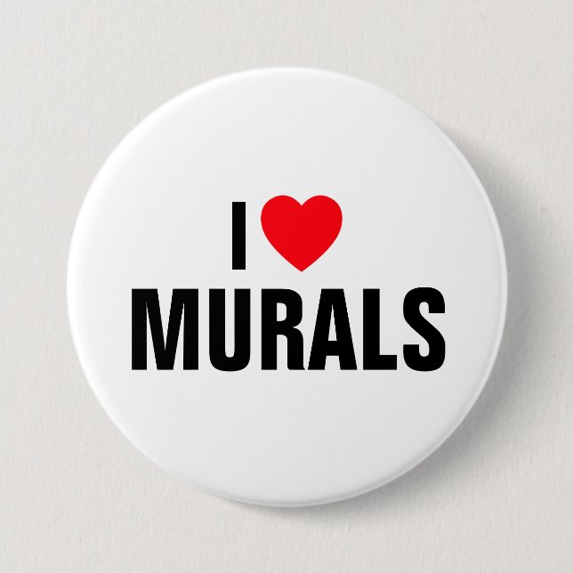 Badge Rond 7,6 Cm Bouton I Love Murals™ (Customisez-le!) (Devant)