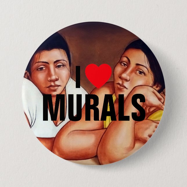 Badge Rond 7,6 Cm Bouton I Love Murals™ (Customisez-le!) (Devant)