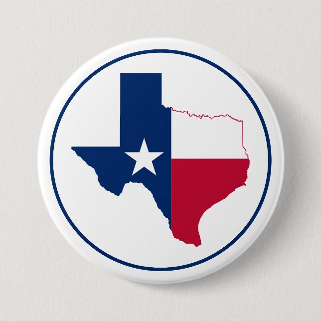 Badge Rond 7,6 Cm Bouton indicateur de la carte du Texas (Devant)