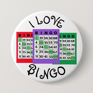 Badge Rond 7,6 Cm Bouton J'aime les cartes BINGO