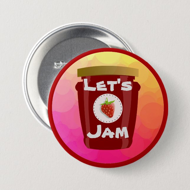 Badge Rond 7,6 Cm Bouton Jam (Devant & derrière)