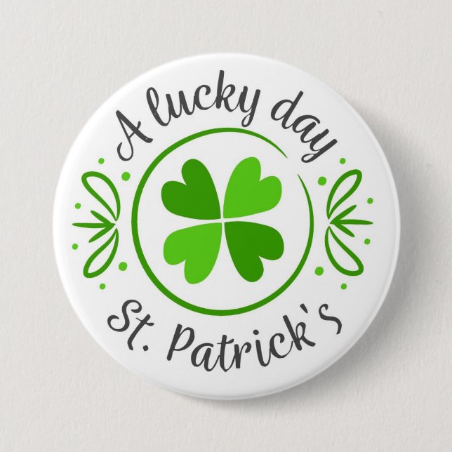 Badge Rond 7,6 Cm Bouton Jour Saint Patrick (Devant)