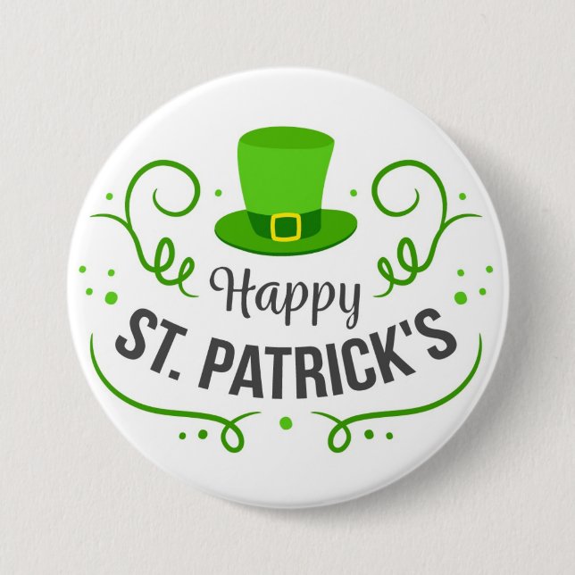 Badge Rond 7,6 Cm Bouton Jour Saint Patrick (Devant)